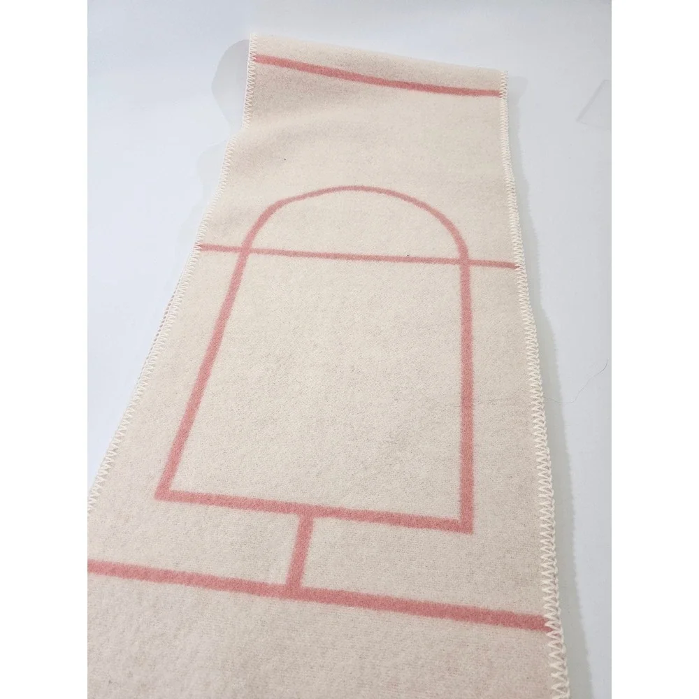 Elisabeth Stray Pedersen ESP‎ Oslo Lambswool Gear Up Scarf Wrap Blanket Lt Pink